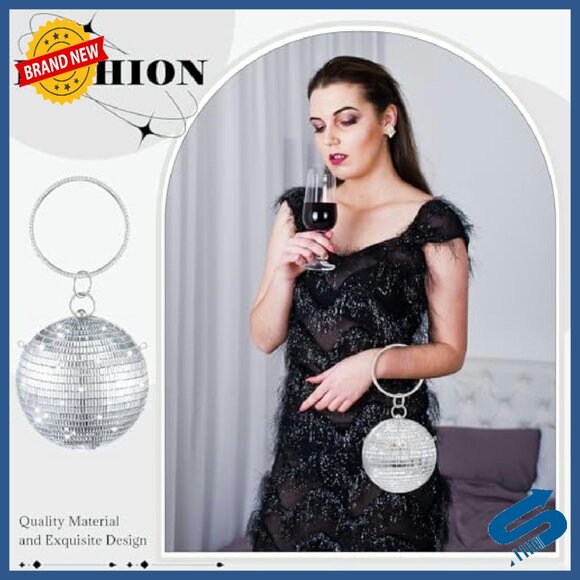 Sparkling Rhinestone Evening Clutch Bag Compact 4.92 Inch Party Accessory